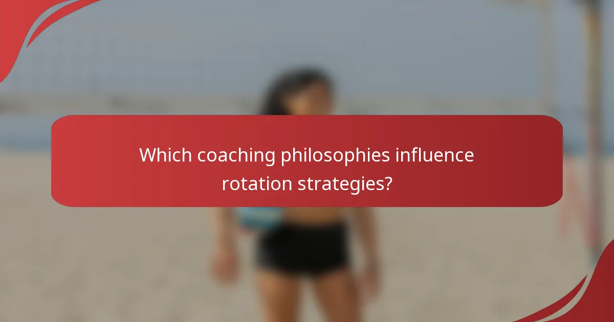 Which coaching philosophies influence rotation strategies?