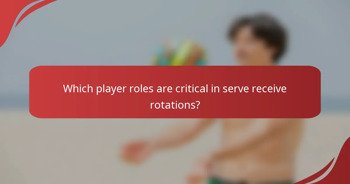 Which player roles are critical in serve receive rotations?